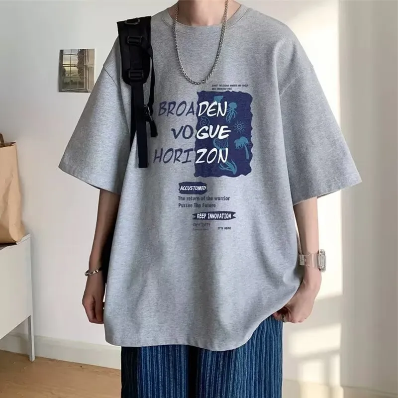 Men's Casual Short Sleeve T-Shirt - Loose Fit Summer Top - Breathable Cotton Blend - Stylish Half Sleeve Tee for Men thumbnail 10