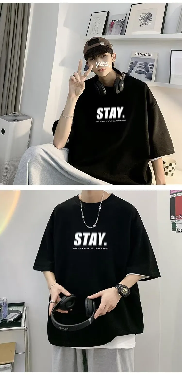 Men's Casual Short Sleeve T-Shirt - Loose Fit Summer Top - Breathable Cotton Blend - Stylish Half Sleeve Tee for Men showcase 10