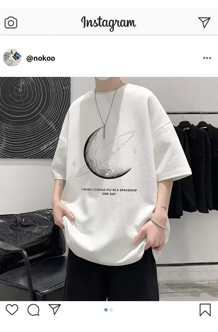 Men's Casual Short Sleeve T-Shirt - Loose Fit Summer Top - Breathable Cotton Blend - Stylish Half Sleeve Tee for Men showcase 17