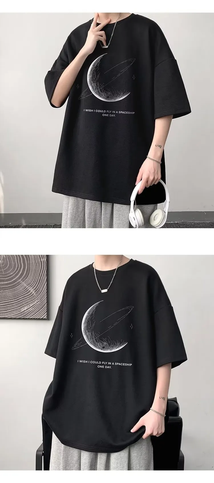 Men's Casual Short Sleeve T-Shirt - Loose Fit Summer Top - Breathable Cotton Blend - Stylish Half Sleeve Tee for Men showcase 18