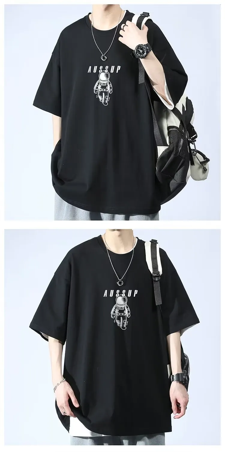 Men's Casual Short Sleeve T-Shirt - Loose Fit Summer Top - Breathable Cotton Blend - Stylish Half Sleeve Tee for Men showcase 7