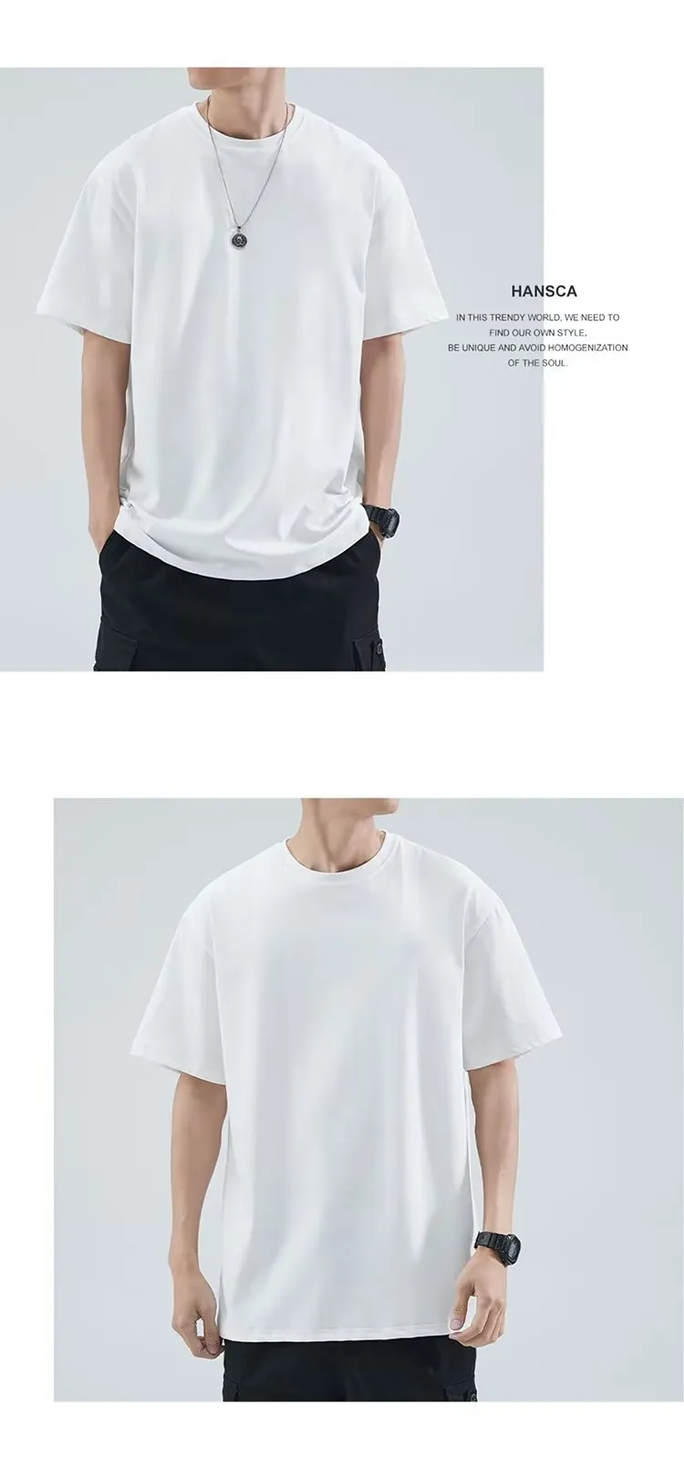 Men's Casual Short Sleeve T-Shirt - Loose Fit Summer Top - Breathable Cotton Blend - Stylish Half Sleeve Tee for Men showcase 19
