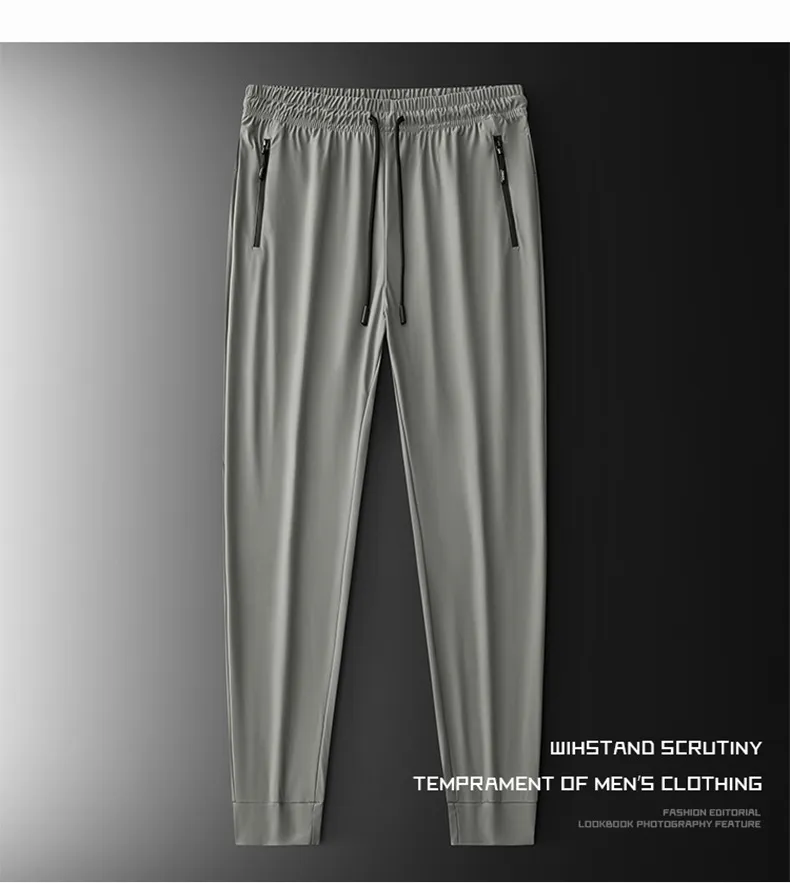 Men's Stretch Sports Pants - Summer Thin Ice Silk, Large Size, Straight Leg, Quick-Drying, Casual, Breathable Trousers for Active Wear showcase 20