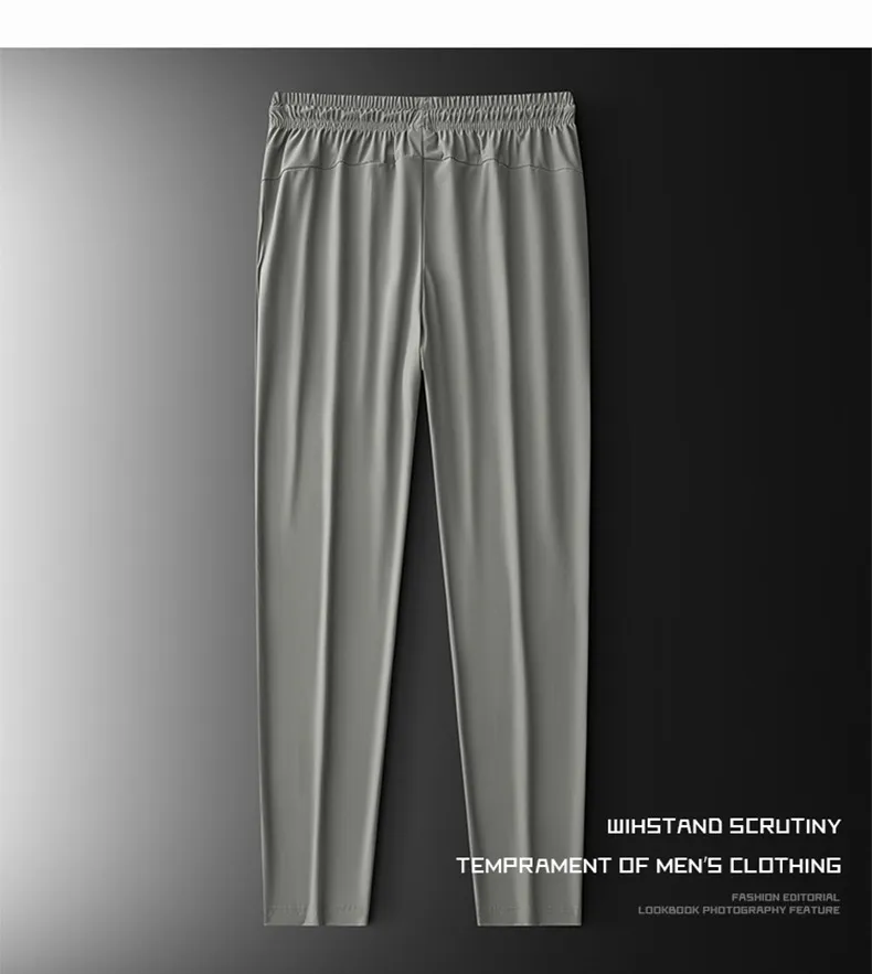 Men's Stretch Sports Pants - Summer Thin Ice Silk, Large Size, Straight Leg, Quick-Drying, Casual, Breathable Trousers for Active Wear showcase 17
