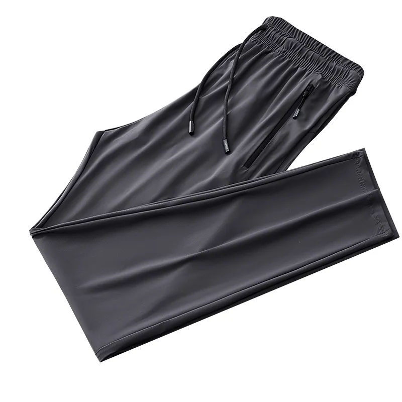 Men's Stretch Sports Pants - Summer Thin Ice Silk, Large Size, Straight Leg, Quick-Drying, Casual, Breathable Trousers for Active Wear thumbnail 5