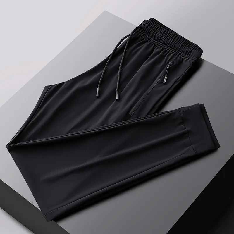 Men's Stretch Sports Pants - Summer Thin Ice Silk, Large Size, Straight Leg, Quick-Drying, Casual, Breathable Trousers for Active Wear thumbnail 8