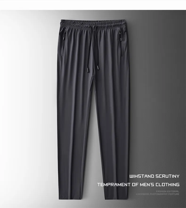 Men's Stretch Sports Pants - Summer Thin Ice Silk, Large Size, Straight Leg, Quick-Drying, Casual, Breathable Trousers for Active Wear showcase 18