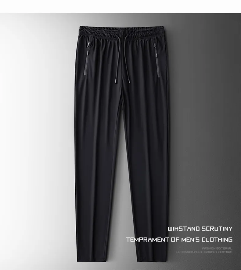 Men's Stretch Sports Pants - Summer Thin Ice Silk, Large Size, Straight Leg, Quick-Drying, Casual, Breathable Trousers for Active Wear showcase 19