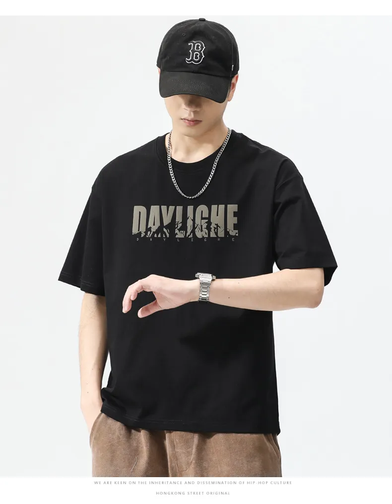 Men's Short Sleeve T-Shirt - 2025 New Arrival - Summer Fashionable Loose Fit Sports Casual Top - Trendy Streetwear for Men showcase 19