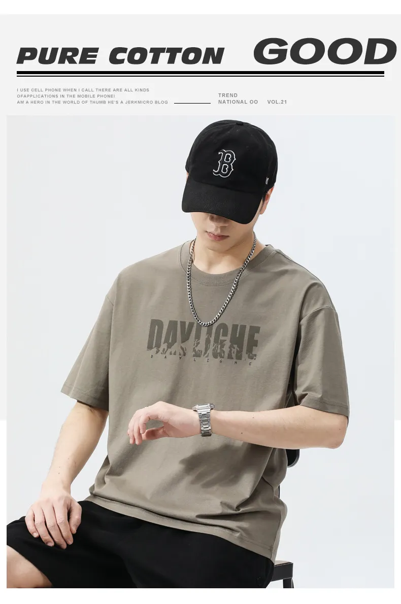 Men's Short Sleeve T-Shirt - 2025 New Arrival - Summer Fashionable Loose Fit Sports Casual Top - Trendy Streetwear for Men showcase 2