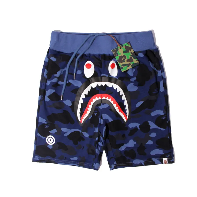 Men's Camouflage Shark Print Shorts Summer Cotton Terry Cloth Straight Leg Casual Shorts Streetwear showcase 3