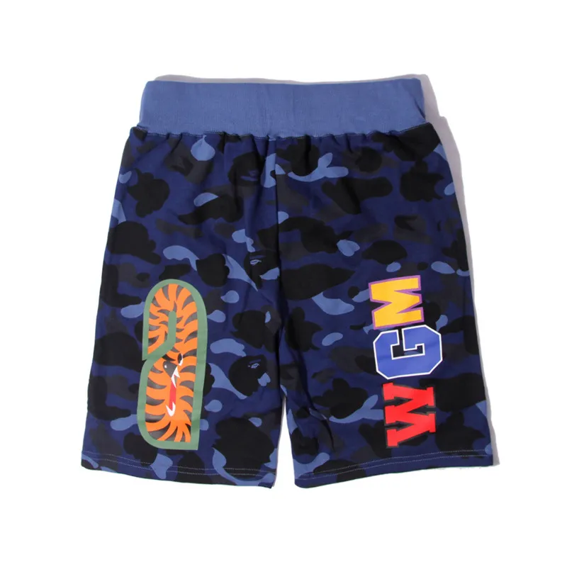 Men's Camouflage Shark Print Shorts Summer Cotton Terry Cloth Straight Leg Casual Shorts Streetwear showcase 4