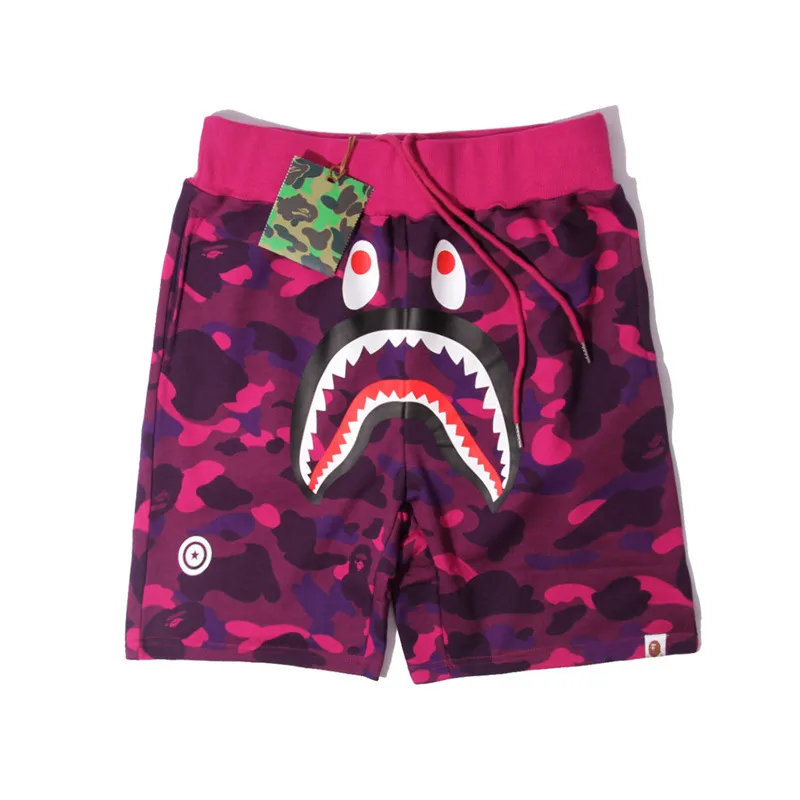 Men's Camouflage Shark Print Shorts Summer Cotton Terry Cloth Straight Leg Casual Shorts Streetwear showcase 5