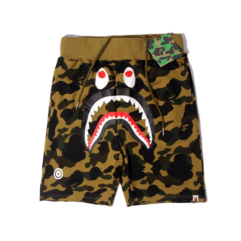 Men's Camouflage Shark Print Shorts Summer Cotton Terry Cloth Straight Leg Casual Shorts Streetwear showcase 9