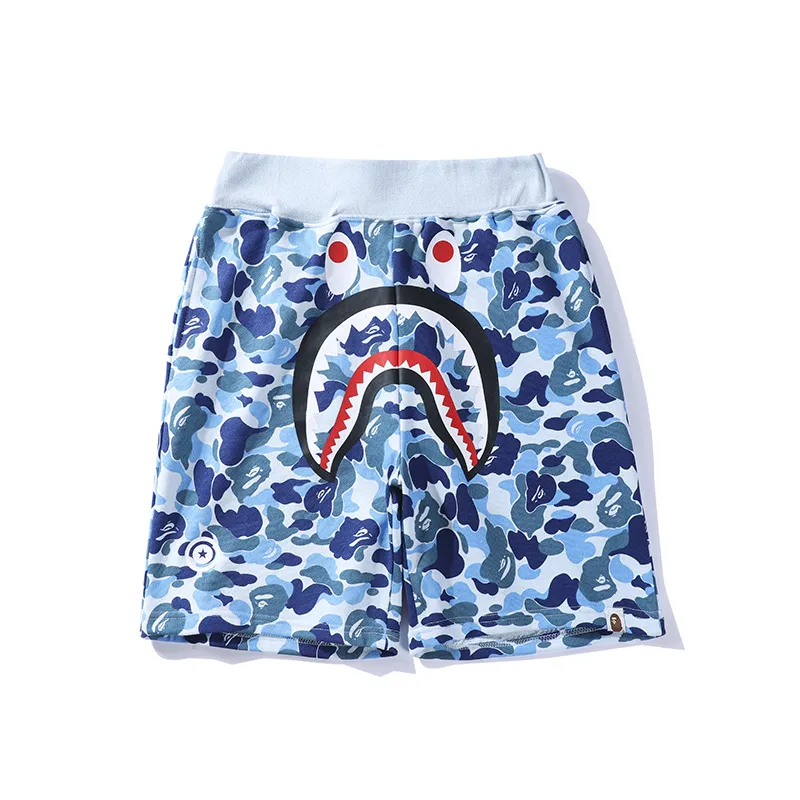 Men's Camouflage Shark Print Shorts Summer Cotton Terry Cloth Straight Leg Casual Shorts Streetwear showcase 12