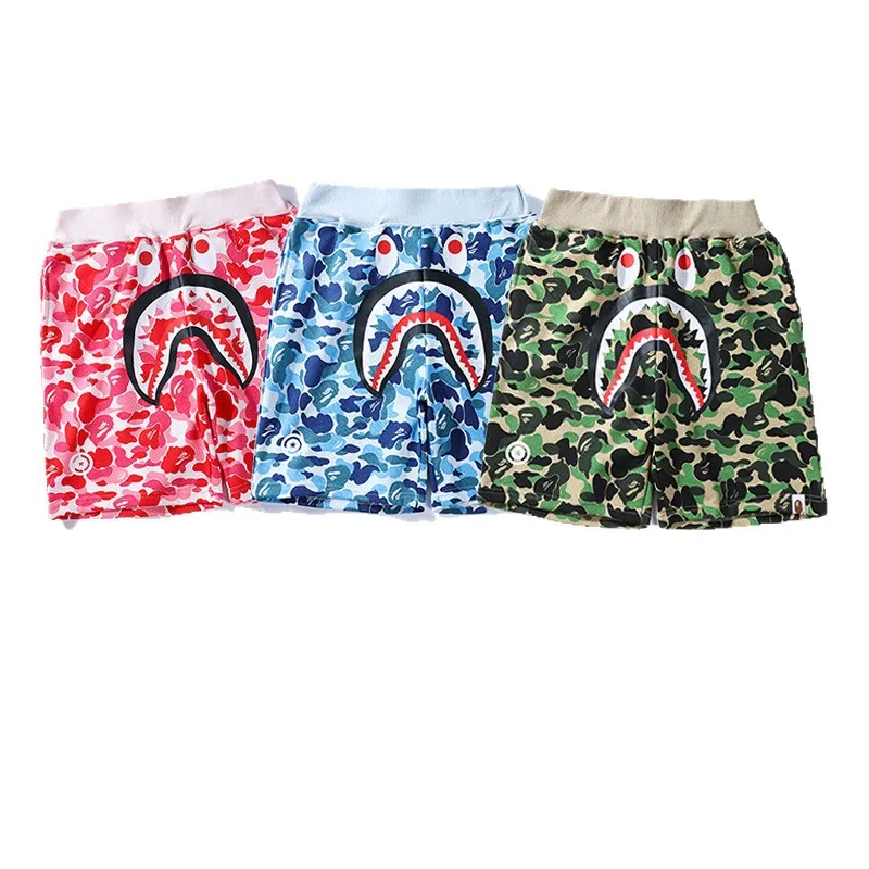 Men's Camouflage Shark Print Shorts Summer Cotton Terry Cloth Straight Leg Casual Shorts Streetwear thumbnail 2