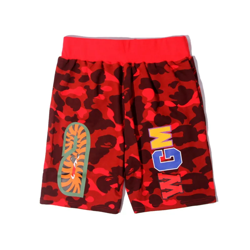 Men's Camouflage Shark Print Shorts Summer Cotton Terry Cloth Straight Leg Casual Shorts Streetwear showcase 8