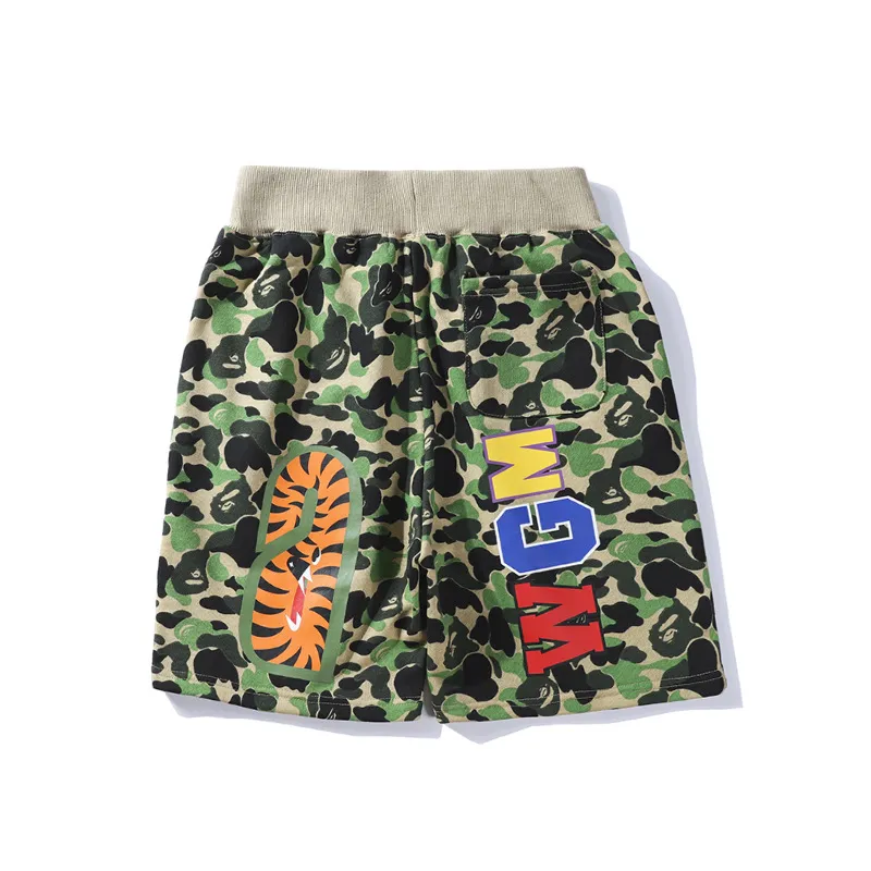Men's Camouflage Shark Print Shorts Summer Cotton Terry Cloth Straight Leg Casual Shorts Streetwear showcase 17