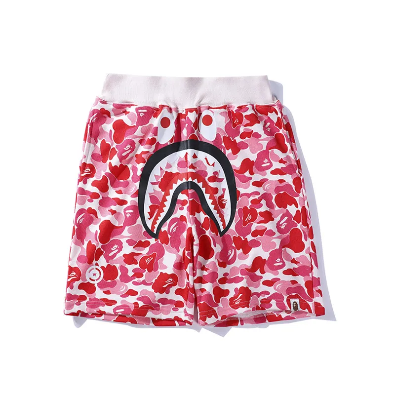 Men's Camouflage Shark Print Shorts Summer Cotton Terry Cloth Straight Leg Casual Shorts Streetwear showcase 14
