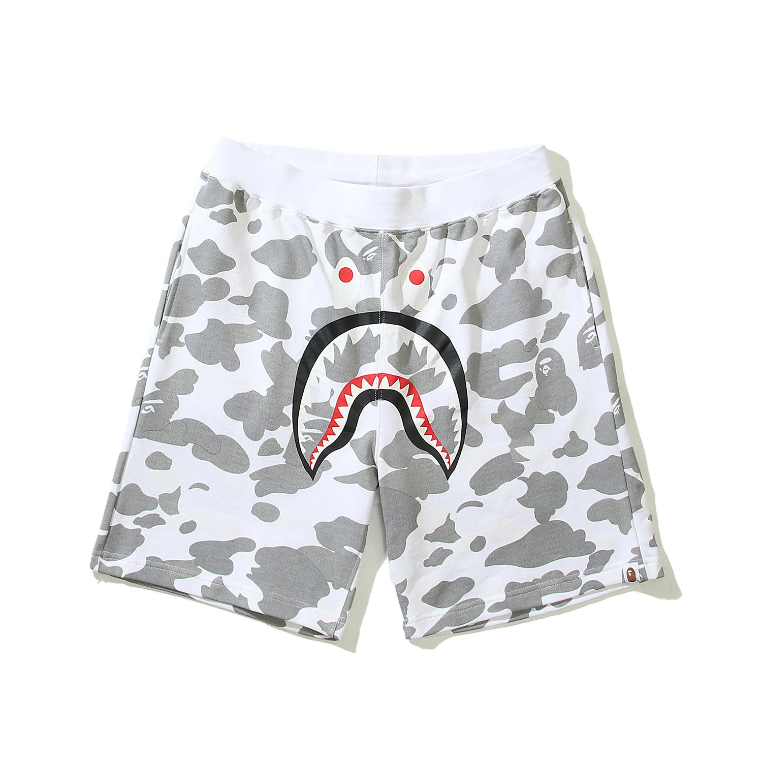 Men's Camouflage Shark Print Shorts Summer Cotton Terry Cloth Straight Leg Casual Shorts Streetwear thumbnail 7