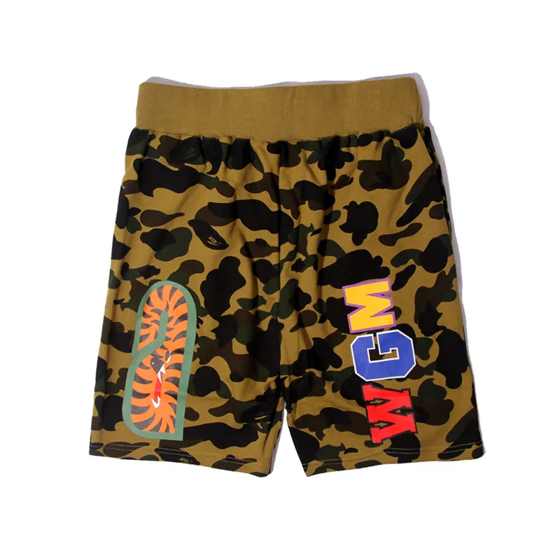 Men's Camouflage Shark Print Shorts Summer Cotton Terry Cloth Straight Leg Casual Shorts Streetwear showcase 10