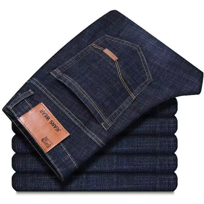 Men's Stretch Jeans Casual Versatile High Waist Loose Fit Business Pants Autumn Winter Trousers Denim Jeans for Men thumbnail 10
