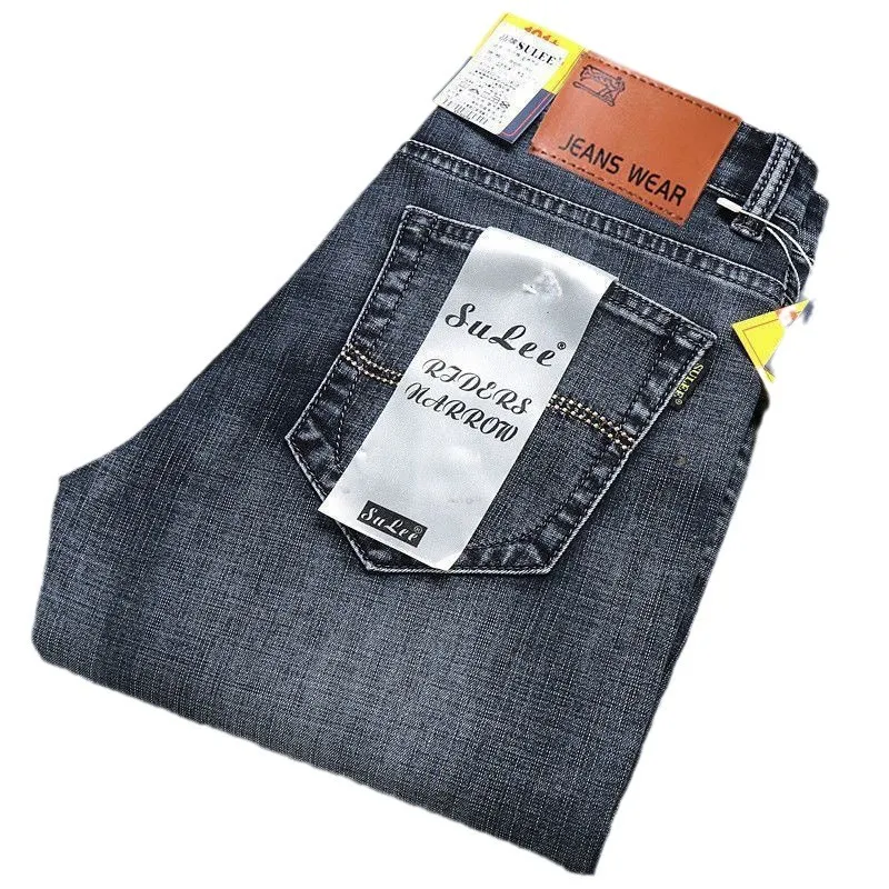 Men's Stretch Jeans Casual Versatile High Waist Loose Fit Business Pants Autumn Winter Trousers Denim Jeans for Men thumbnail 5