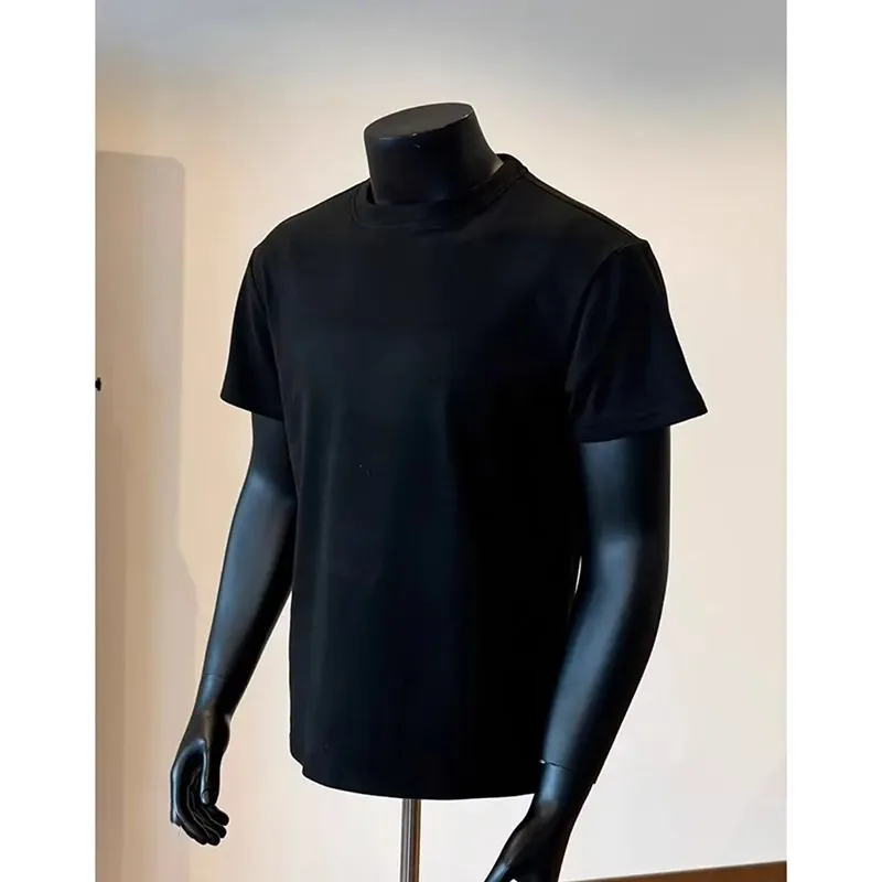 Men's Black Loose Fit Short Sleeve T-Shirt - Summer American High Street Style - Regular Shoulder, Cleanfit, Cool & Handsome showcase 13