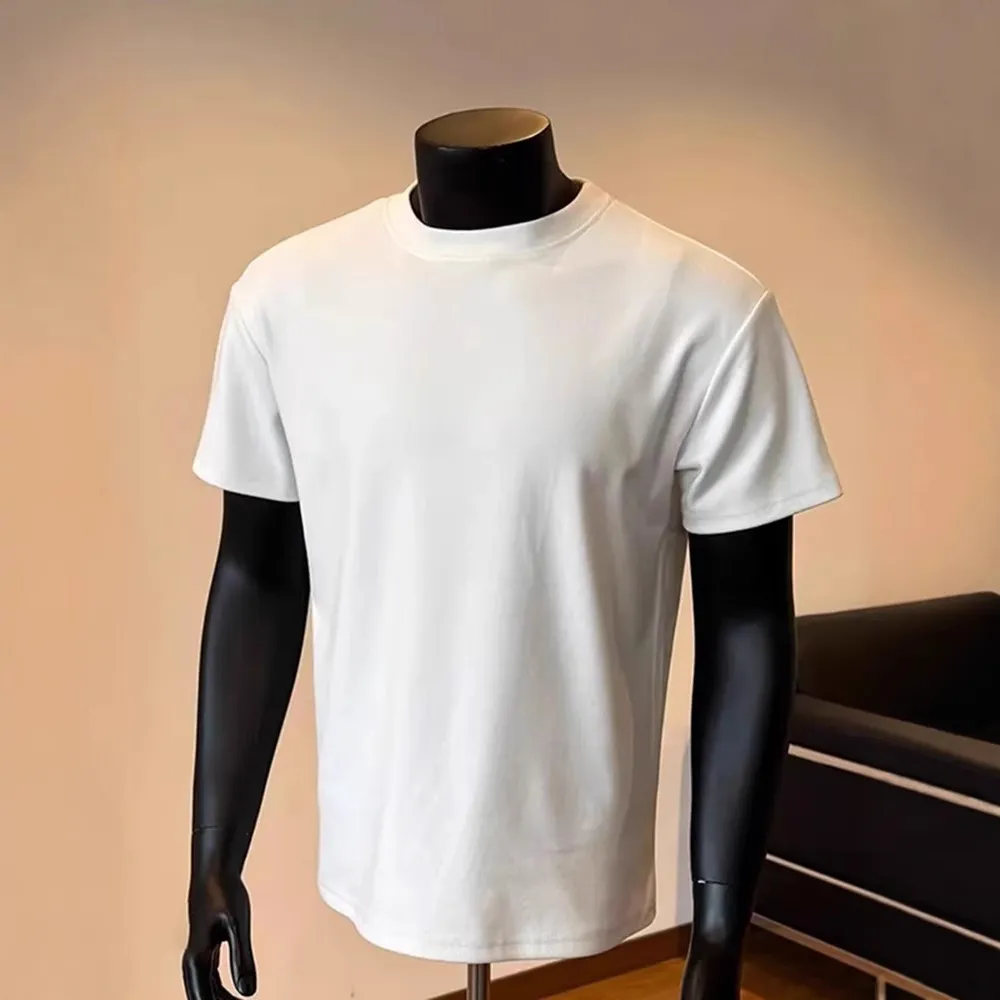 Men's Black Loose Fit Short Sleeve T-Shirt - Summer American High Street Style - Regular Shoulder, Cleanfit, Cool & Handsome thumbnail 4