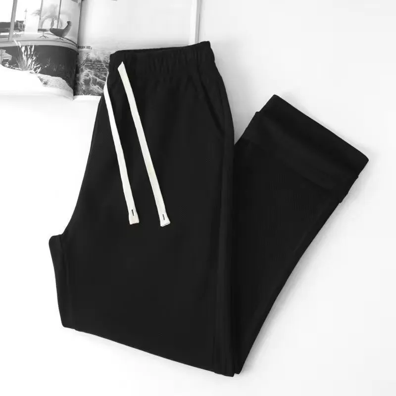 Men's Casual Straight Leg Sweatpants - Lightweight Knit Joggers for Spring/Autumn - Loose Fit Athletic Pants for Sports & Everyday Wear - Gray thumbnail 7