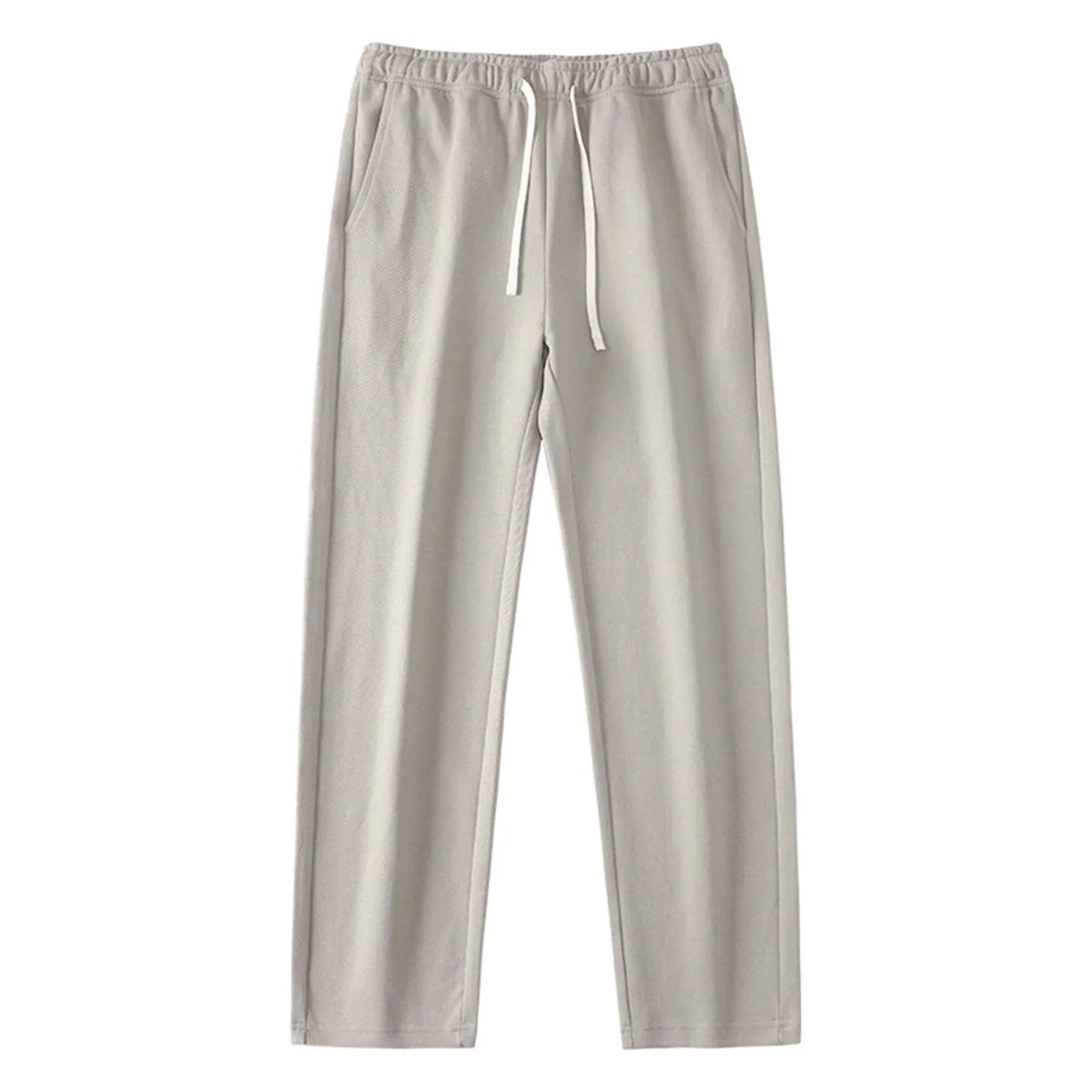 Men's Casual Straight Leg Sweatpants - Lightweight Knit Joggers for Spring/Autumn - Loose Fit Athletic Pants for Sports & Everyday Wear - Gray thumbnail 5