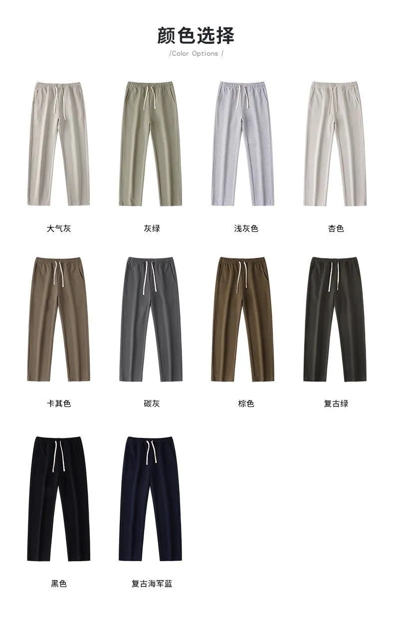 Men's Casual Straight Leg Sweatpants - Lightweight Knit Joggers for Spring/Autumn - Loose Fit Athletic Pants for Sports & Everyday Wear - Gray showcase 4