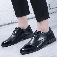 Men's Leather Dress Shoes - Korean Style British Fashion Breathable Casual Business Shoes for Spring and Autumn showcase 10
