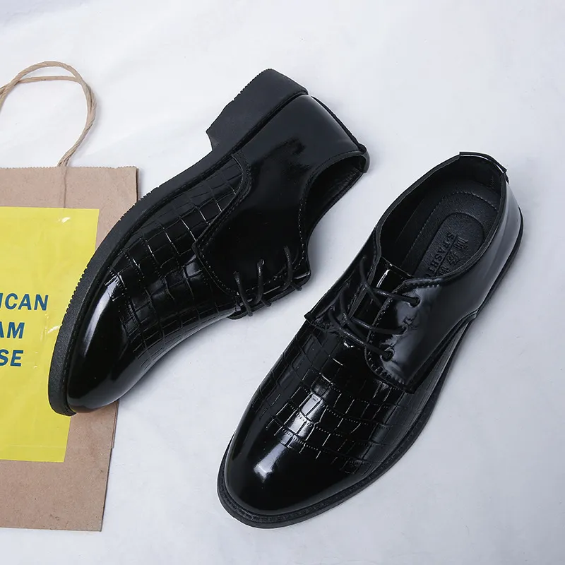 Men's Leather Dress Shoes - Korean Style British Fashion Breathable Casual Business Shoes for Spring and Autumn thumbnail 3