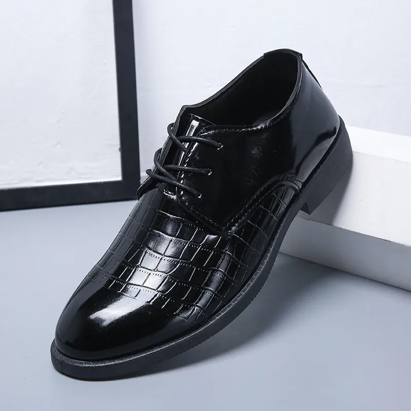 Men's Leather Dress Shoes - Korean Style British Fashion Breathable Casual Business Shoes for Spring and Autumn thumbnail 4