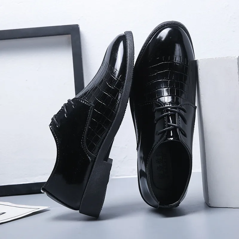 Men's Leather Dress Shoes - Korean Style British Fashion Breathable Casual Business Shoes for Spring and Autumn thumbnail 2