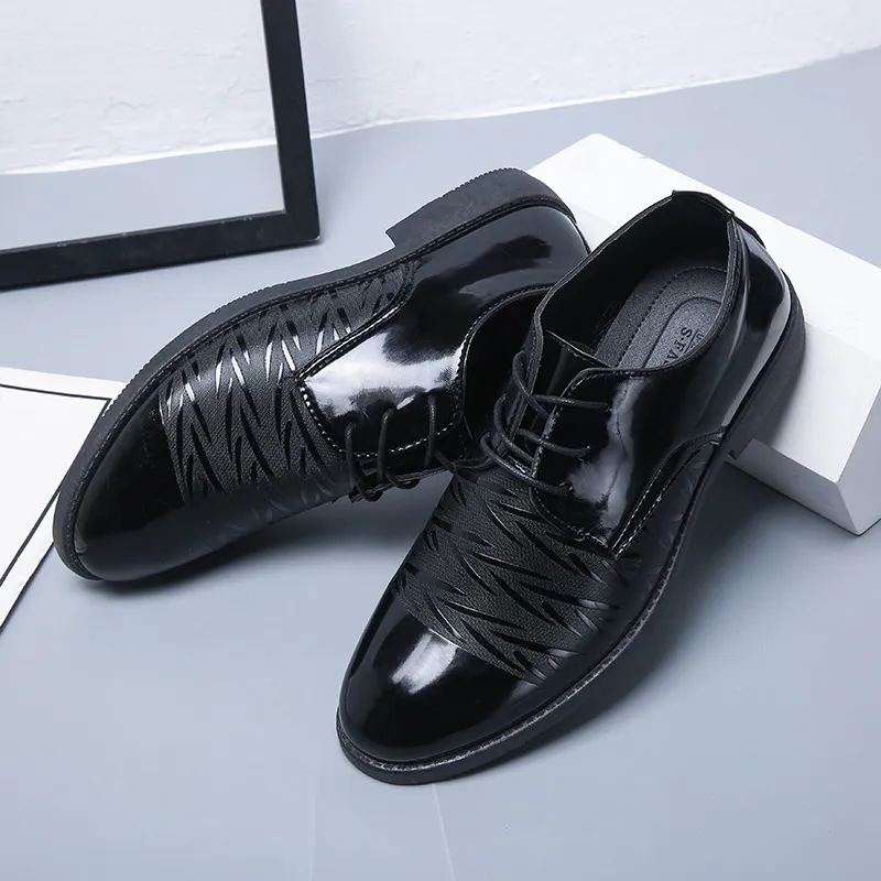 Men's Leather Dress Shoes - Korean Style British Fashion Breathable Casual Business Shoes for Spring and Autumn thumbnail 6