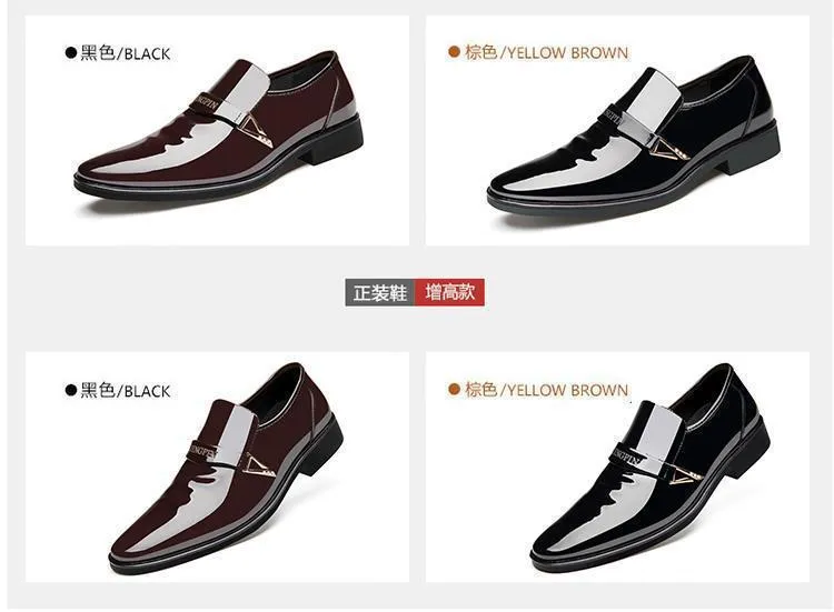 Men's Leather Dress Shoes - Korean Style Fashion Casual Business Shoes - Glossy Patent Leather, Spring 2025 Collection, Wholesale Available showcase 4