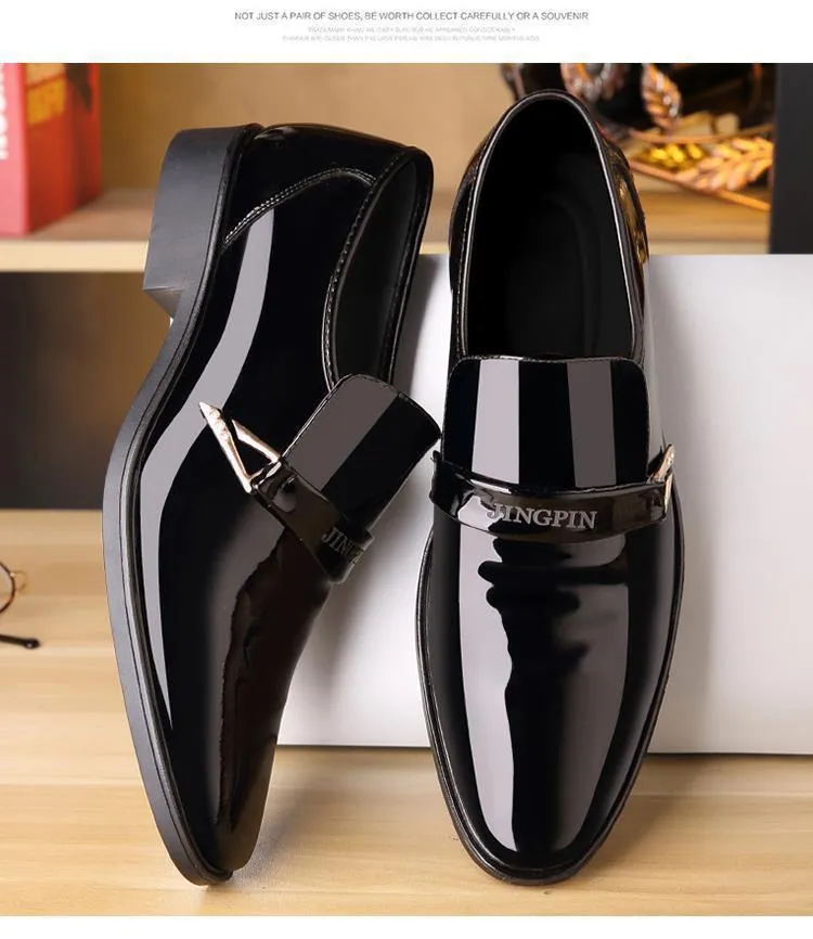 Men's Leather Dress Shoes - Korean Style Fashion Casual Business Shoes - Glossy Patent Leather, Spring 2025 Collection, Wholesale Available showcase 6