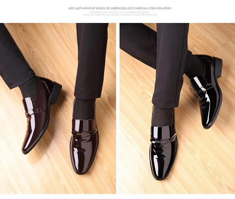 Men's Leather Dress Shoes - Korean Style Fashion Casual Business Shoes - Glossy Patent Leather, Spring 2025 Collection, Wholesale Available showcase 9