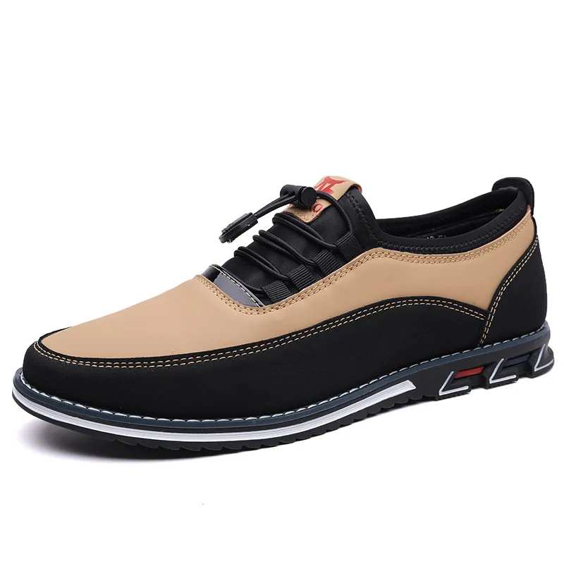 Men's Leather Slip-On Loafers Large Size Casual Shoes - Comfortable Elastic Band Design, Sizes 48-53 thumbnail 5