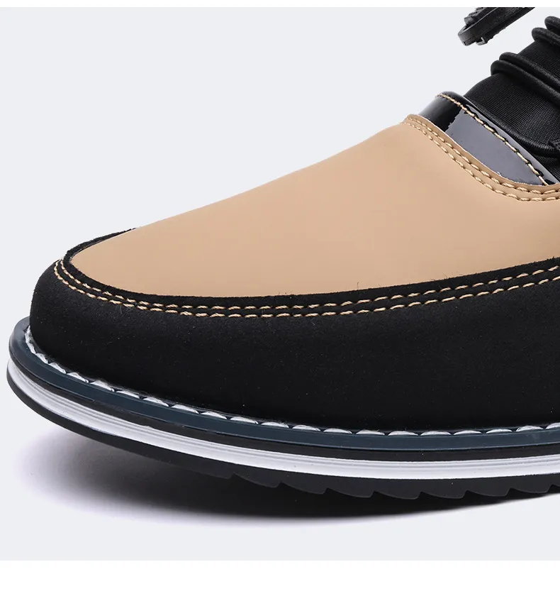 Men's Leather Slip-On Loafers Large Size Casual Shoes - Comfortable Elastic Band Design, Sizes 48-53 showcase 7