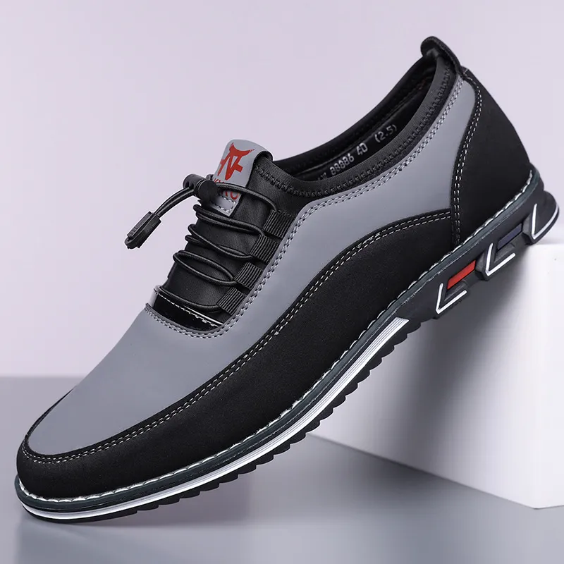 Men's Leather Slip-On Loafers Large Size Casual Shoes - Comfortable Elastic Band Design, Sizes 48-53 thumbnail 6