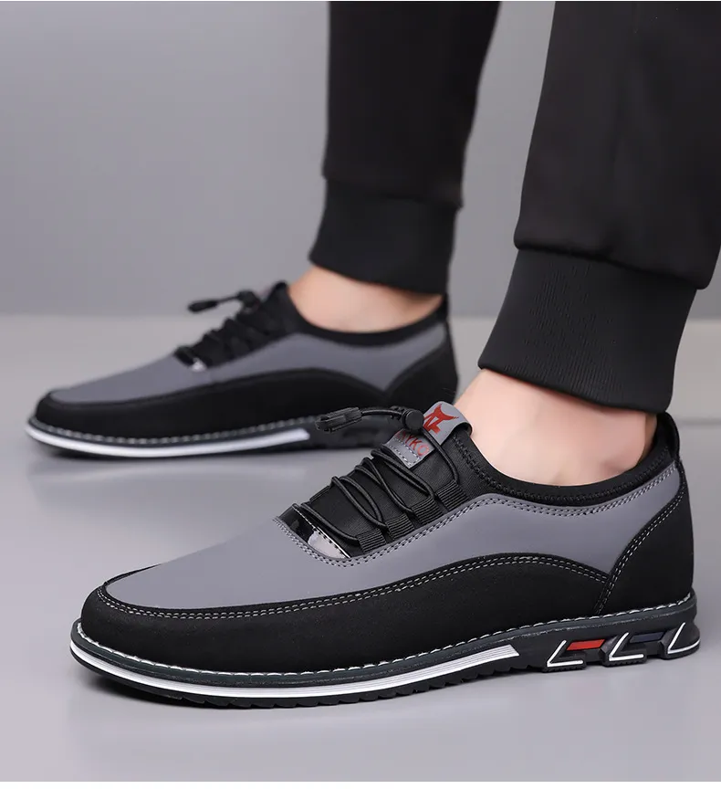 Men's Leather Slip-On Loafers Large Size Casual Shoes - Comfortable Elastic Band Design, Sizes 48-53 showcase 13