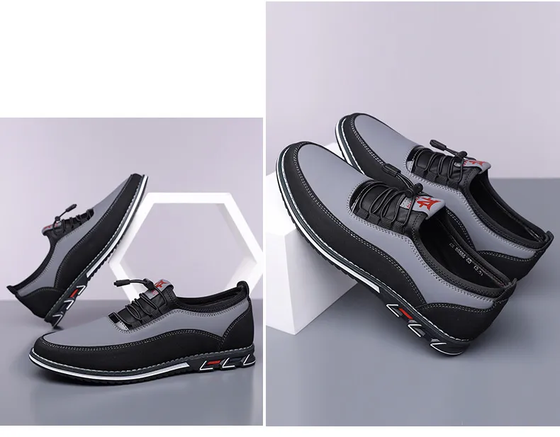 Men's Leather Slip-On Loafers Large Size Casual Shoes - Comfortable Elastic Band Design, Sizes 48-53 showcase 15