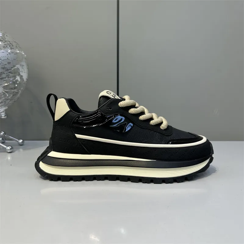 Men's Breathable Running Shoes Lightweight Casual Sneakers - Thick Sole, High Elasticity, Wear-Resistant - All-Match Style for Sports and Everyday Use thumbnail 4