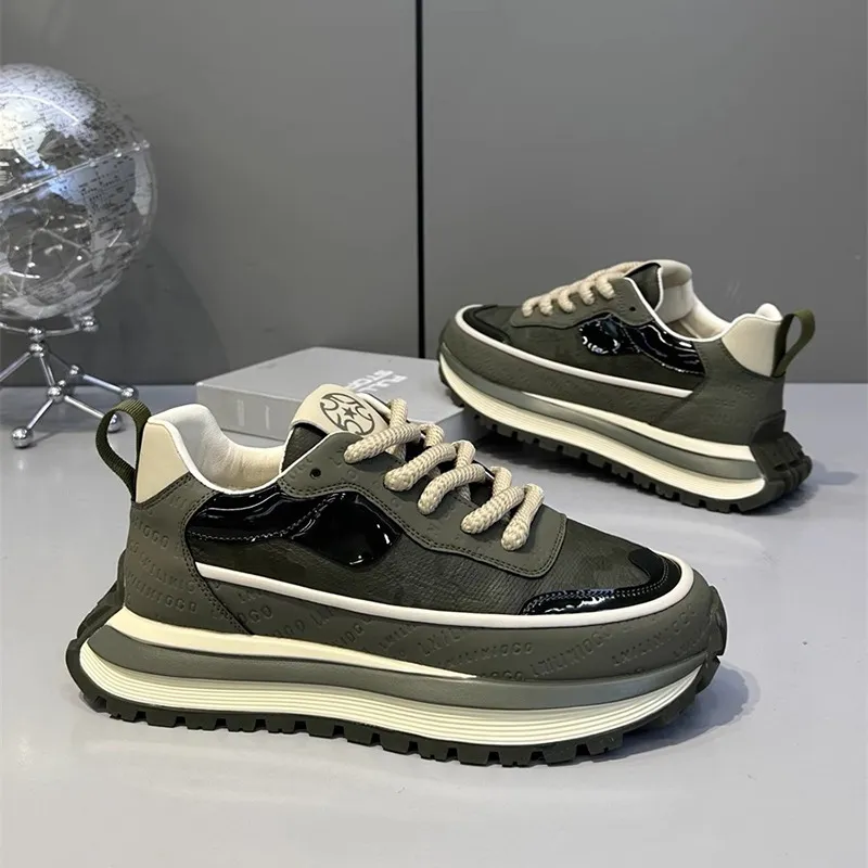 Men's Breathable Running Shoes Lightweight Casual Sneakers - Thick Sole, High Elasticity, Wear-Resistant - All-Match Style for Sports and Everyday Use showcase 14