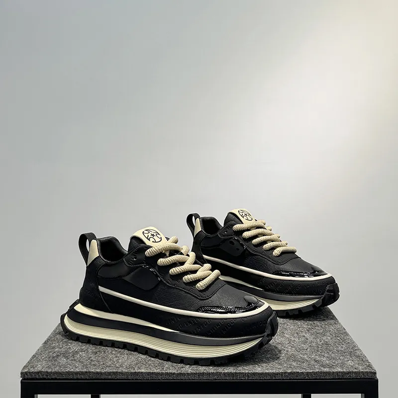 Men's Breathable Running Shoes Lightweight Casual Sneakers - Thick Sole, High Elasticity, Wear-Resistant - All-Match Style for Sports and Everyday Use showcase 16