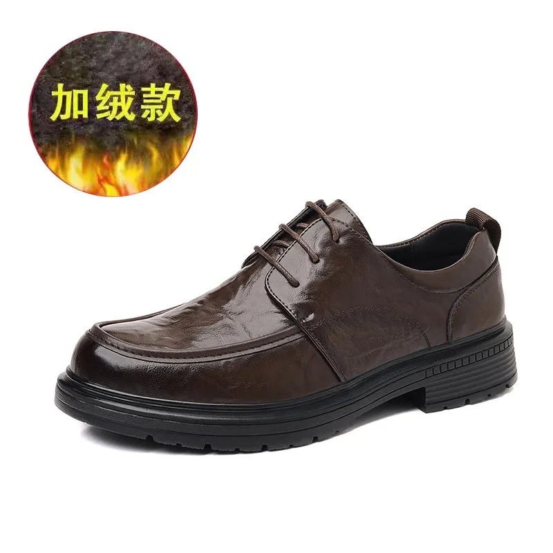 Men's Genuine Leather Dress Shoes - New Popular Style Lace-Up Formal Business Wedding Shoes - Versatile Casual Comfort thumbnail 10