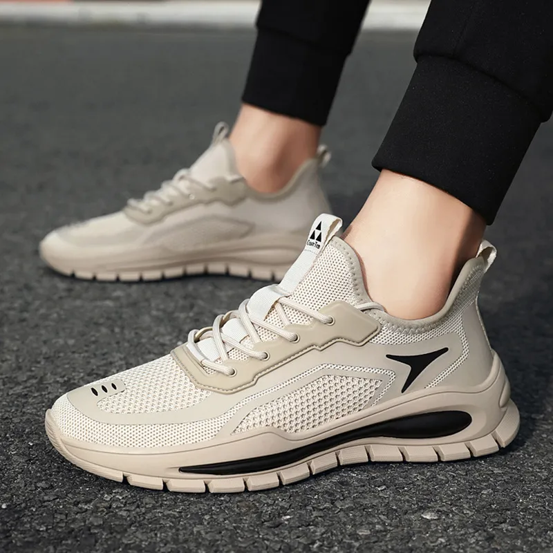 Men's Breathable Mesh Sneakers - Lightweight Summer Casual Shoes - Non-Slip Athletic Walking Shoes for Men - Black thumbnail 7